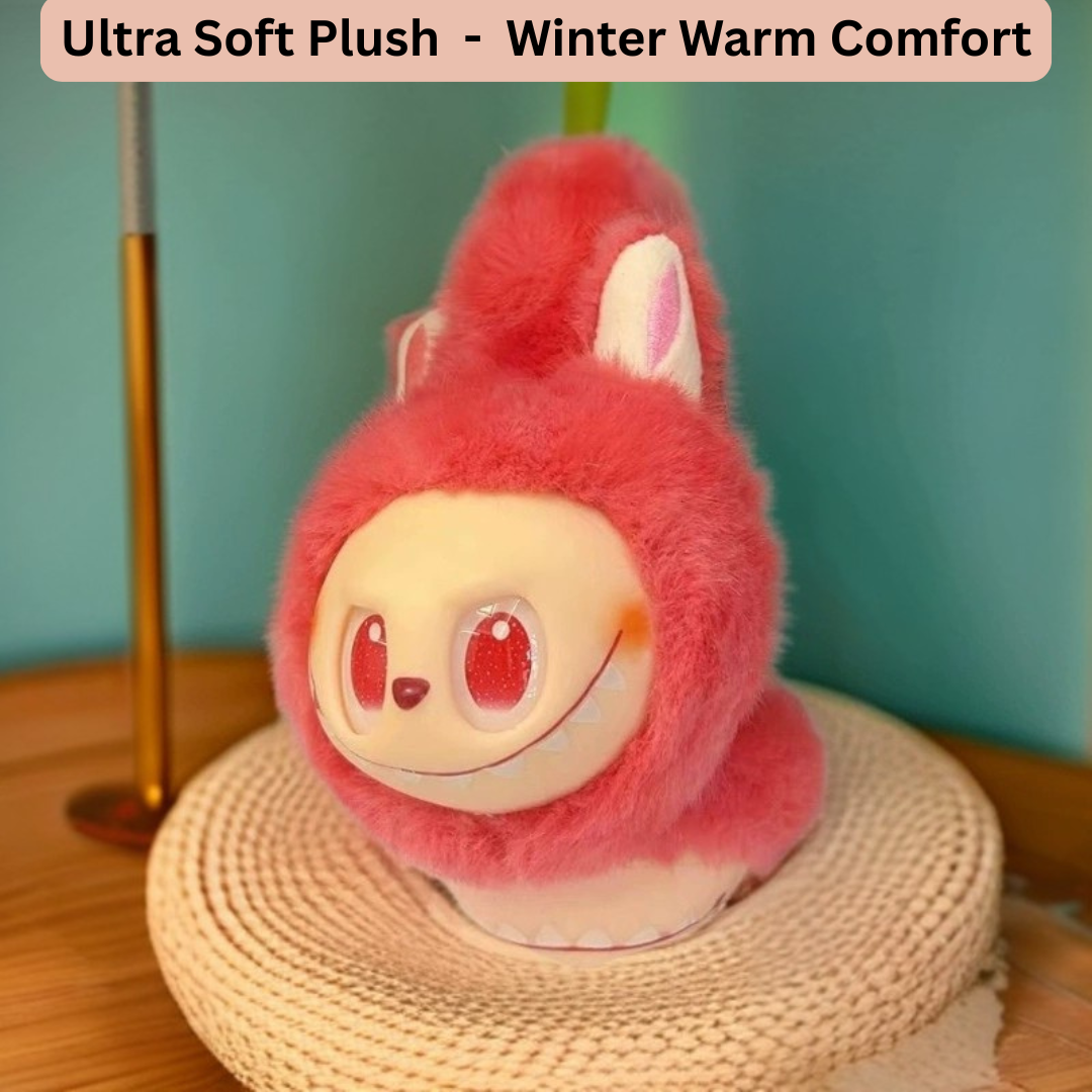 Cute Cartoon Labubu Soft Plush Earmuffs