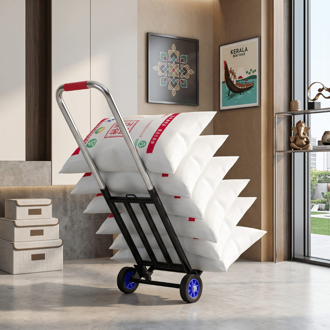 Heavy Duty Foldable Stair Climbing Hand Truck Trolley with Adjustable Handle