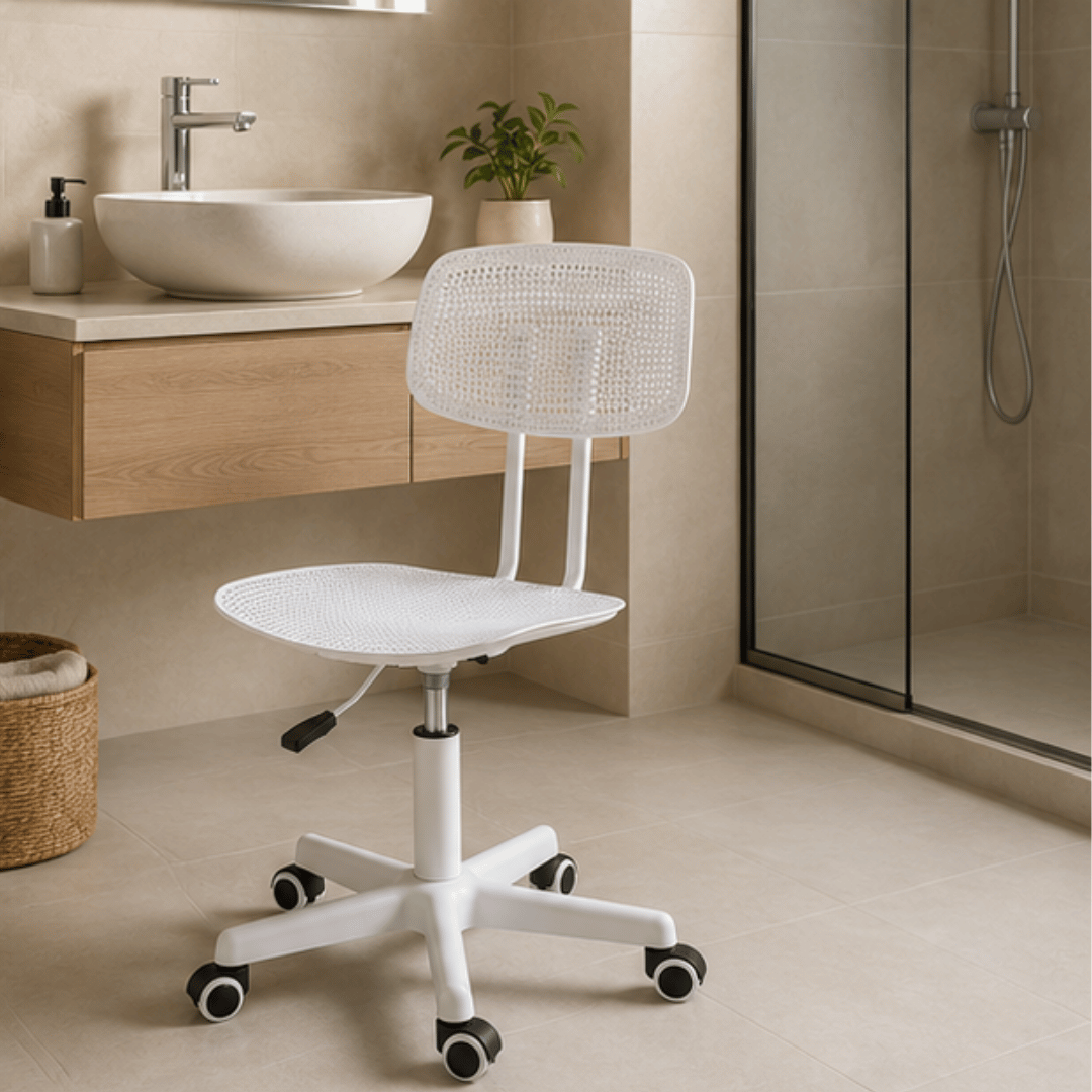 Ergonomic Armless Swivel Office Chair with Breathable Seat