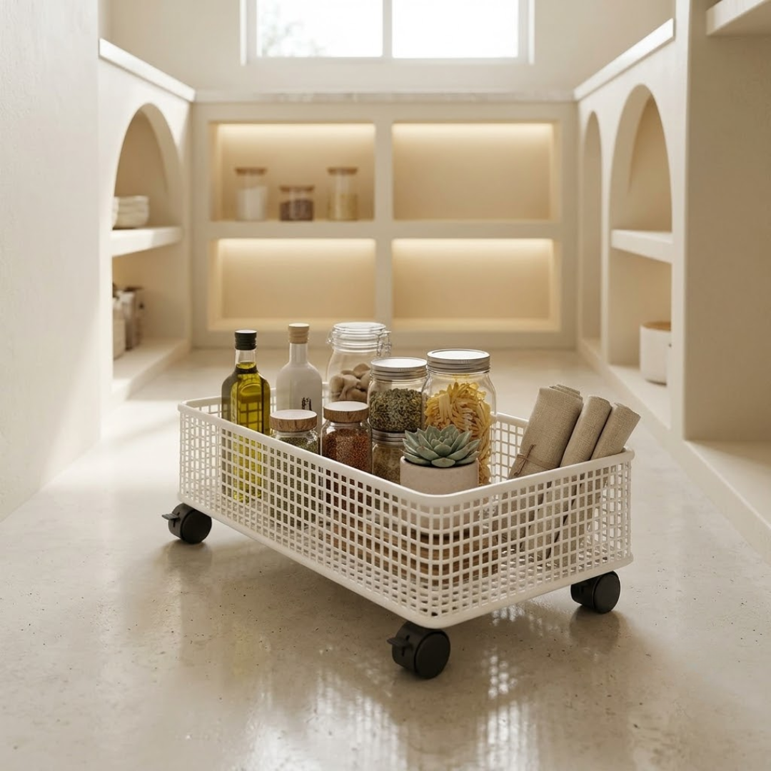 Multi-Purpose Heavy Duty Iron Rolling Storage Cart with Wheels