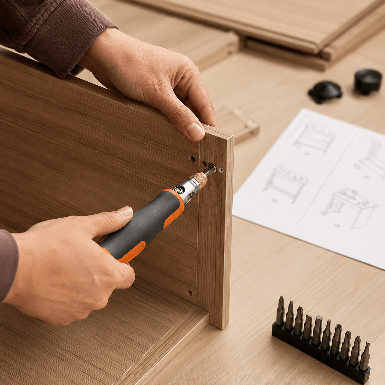 80° Multi Angle Ratchet Screwdriver Set with Hidden Bits