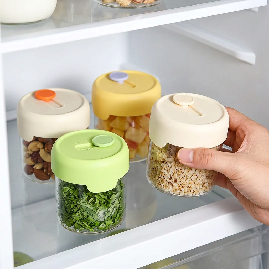 Homero Durable Borosilicate Glass Storage Cup for Home and Kitchen Use