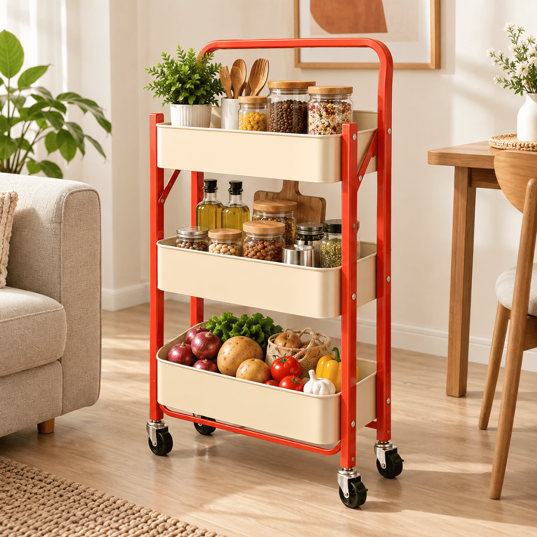 Multi-Purpose Carbon Steel Rolling Utility Cart