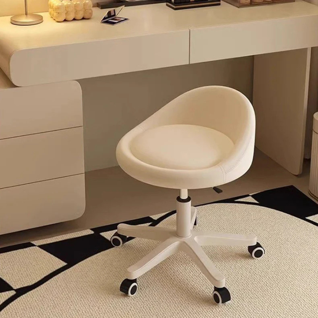 Modern Height Adjustable Ergonomic Backrest Rolling Stool