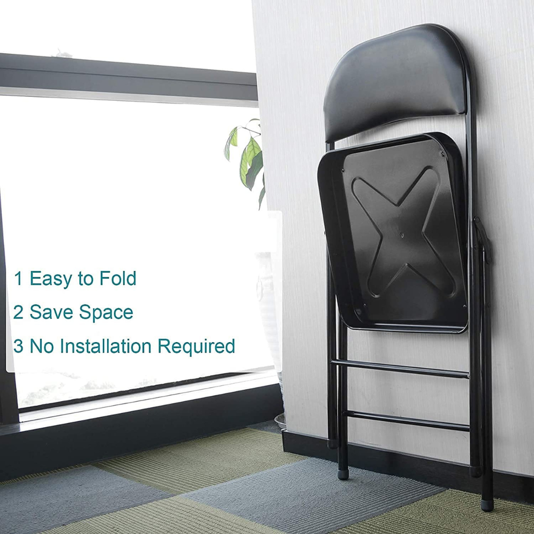 HOMERO Premium Heavy-Duty Metal Folding Padded Seat Backrest Chair