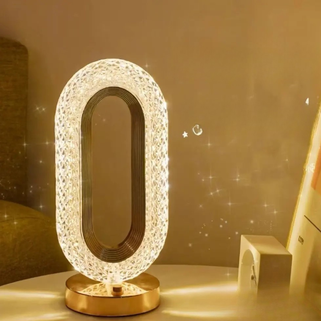 Homero Romantic Crystal Table Lamp Touch Control USB Rechargeable Gold Finish