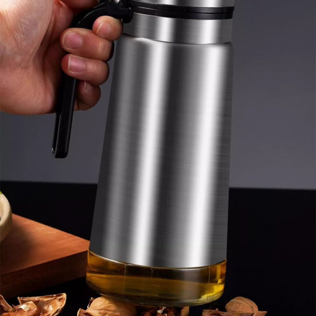 Premium Stainless Steel Oil Dispenser with Auto Flip Lid 650ml