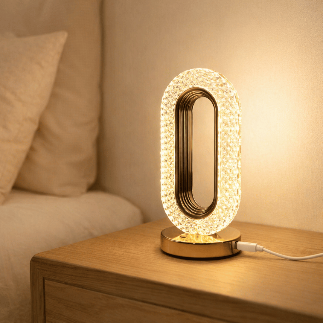 Homero Romantic Crystal Table Lamp Touch Control USB Rechargeable Gold Finish