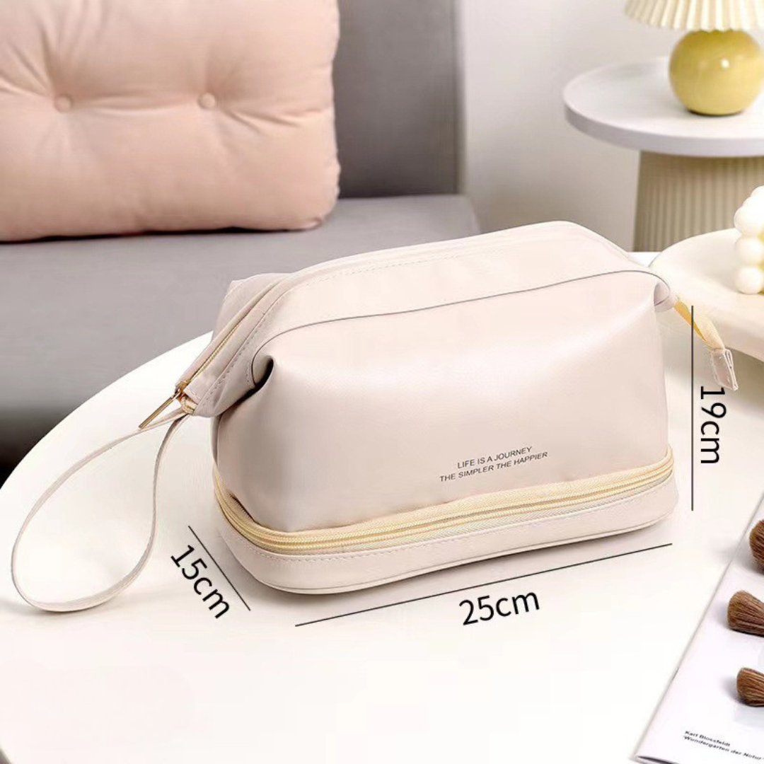 Homero Fashion Double Layer Cosmetic Storage Bag Portable Handheld Design