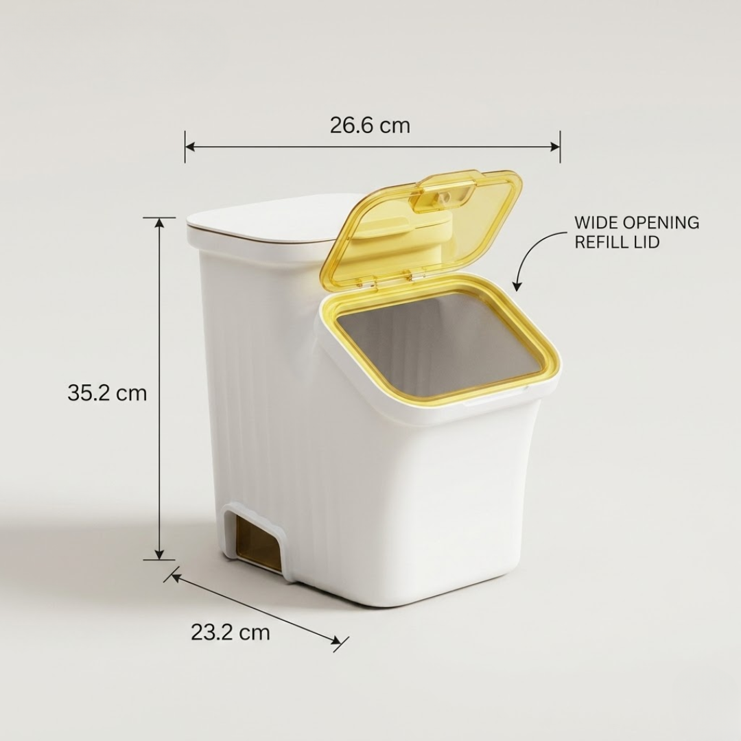 Double Lid  Large Capacity Food Storage Container - 10kg Capacity