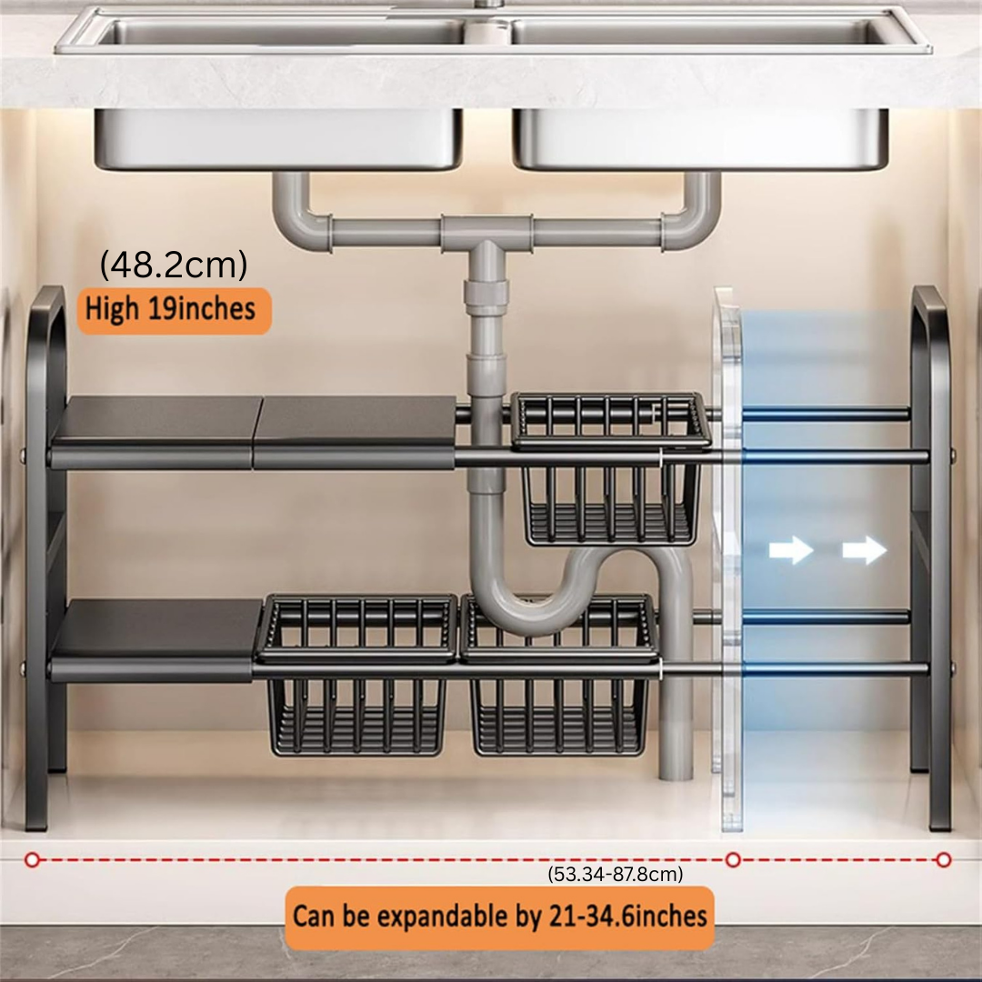 Homero 2 Layer Expandable Under Sink Storage Rack