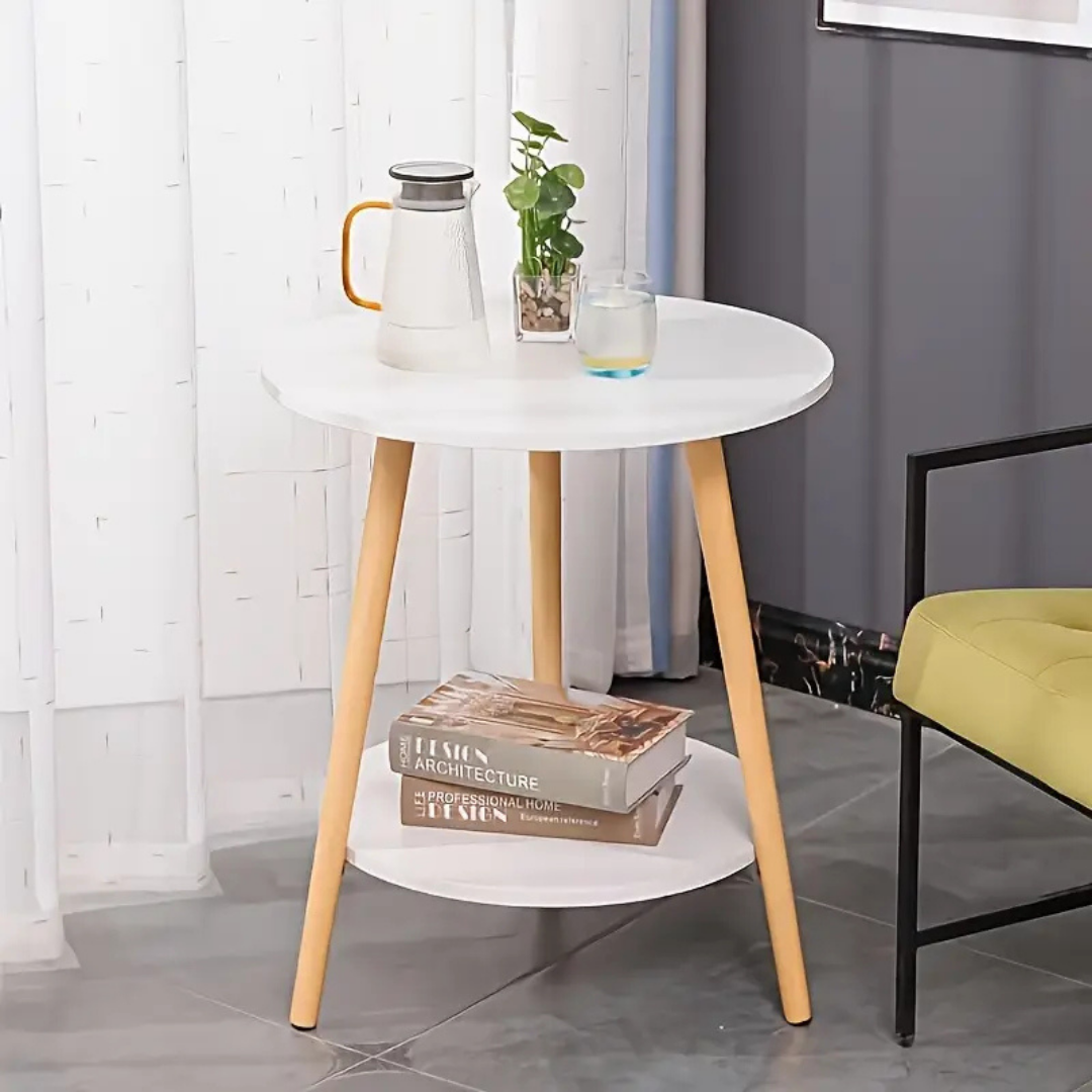 Homero Nordic Elegant Double Layer Wooden Coffee Table