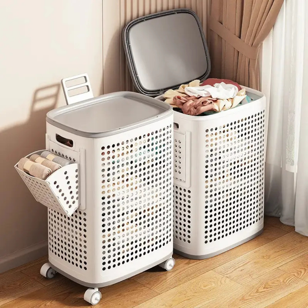 Homero Breathable Rolling Laundry Hamper Large Storage Basket