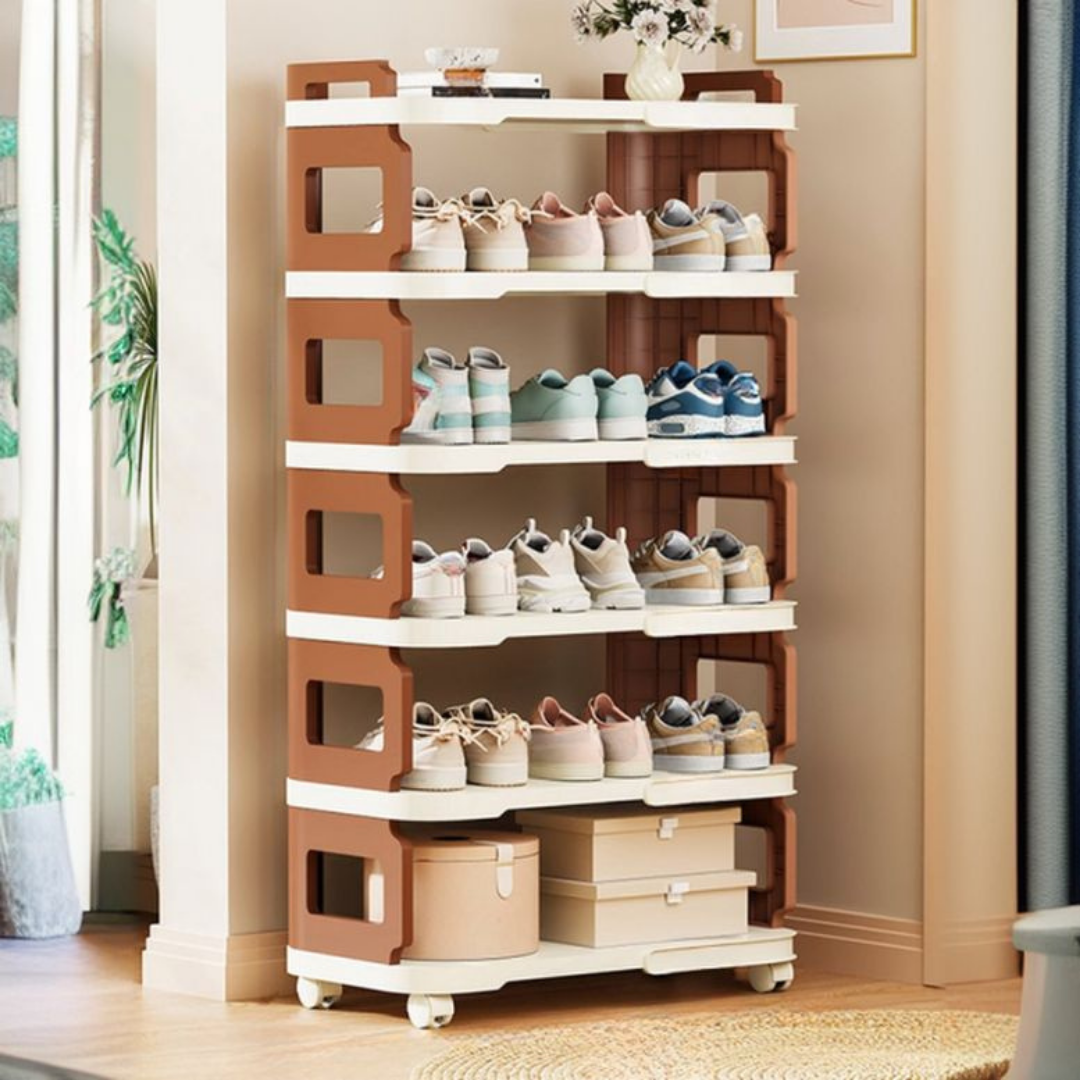 Homero Multipurpose Multi-Layer Shoe Rack With Wheels