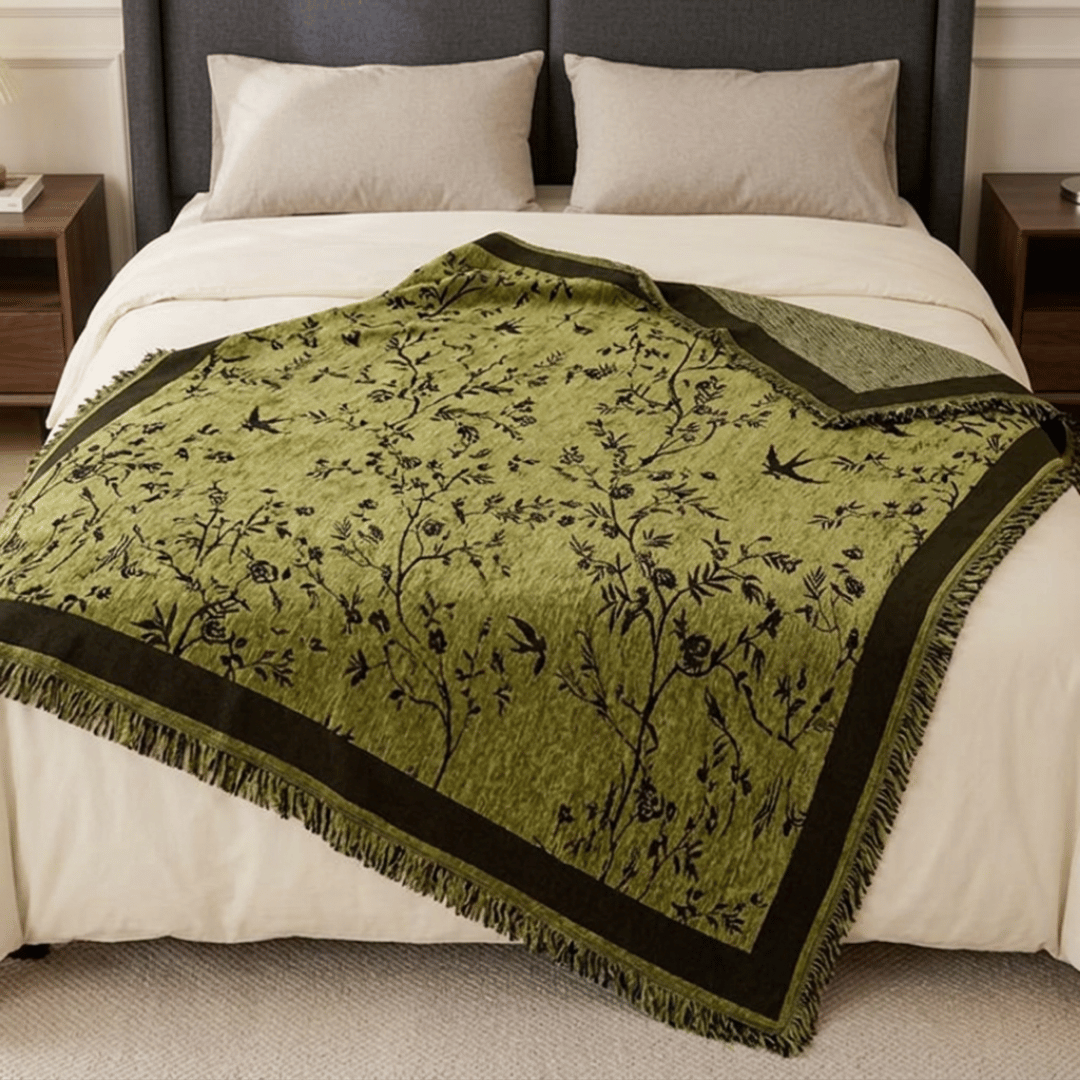 Flower Pattern Luxury Chenille Fabric Reversible Sofa Cover