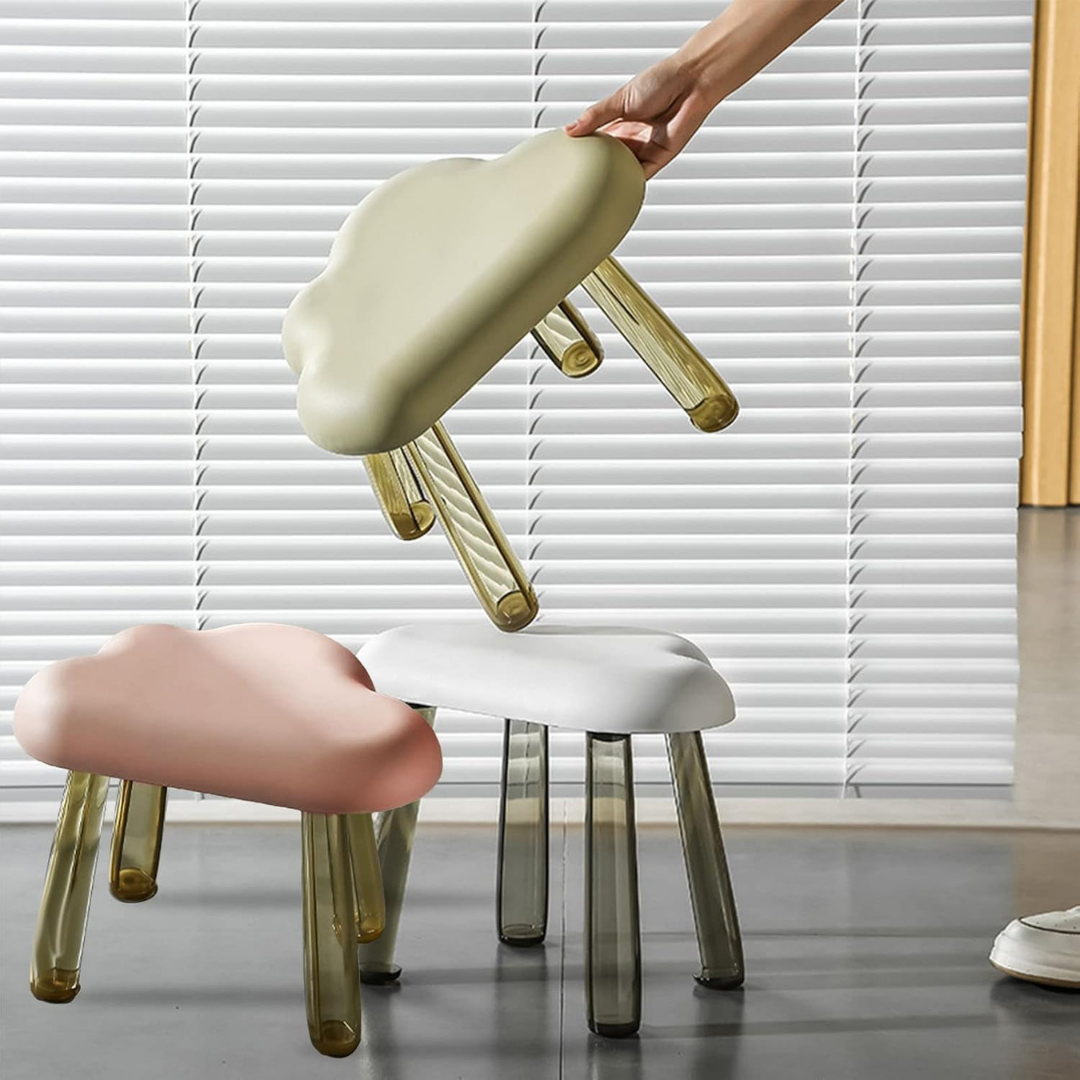 Homero Kids Cloud Shape Lightweight Transparent Leg Design Stool