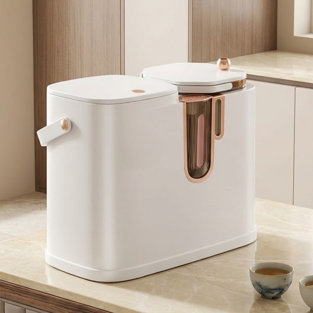 Dual Wet And Dry Tea Waste Bin With Drainage Strainer