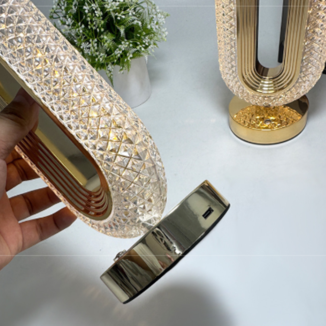 Homero Romantic Crystal Table Lamp Touch Control USB Rechargeable Gold Finish