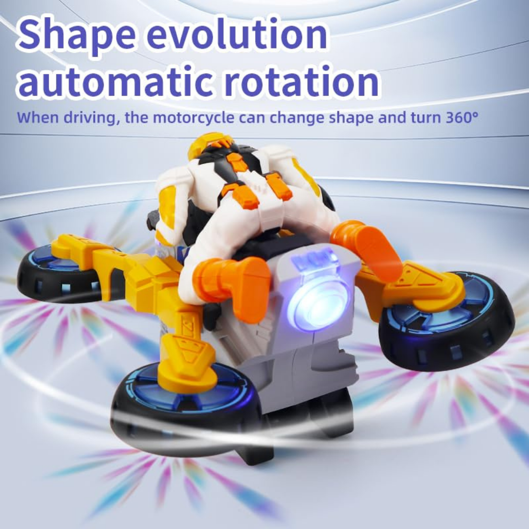 HOMERO 2-in-1 Electric Stunt Transforming Thrilling Motorcycle Toy