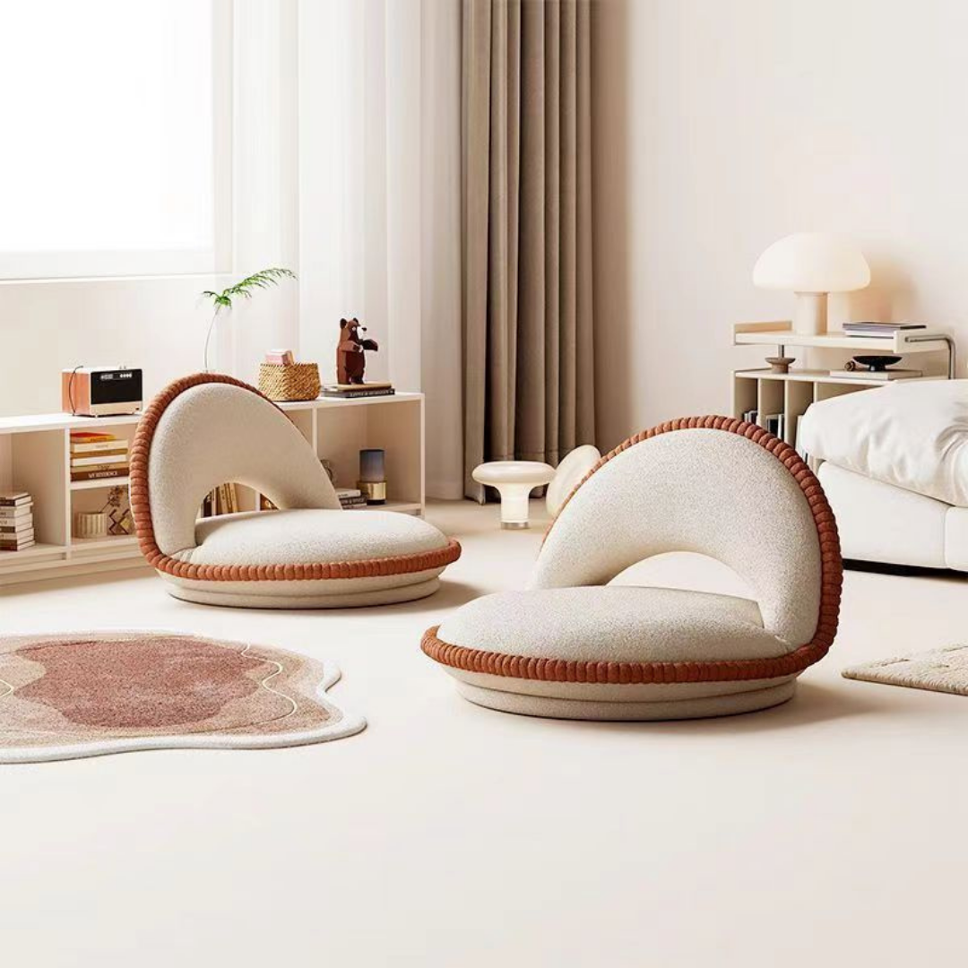 HOMERO Adjustable Velvet Floor Chair with Comfortable Ergonomic Backrest