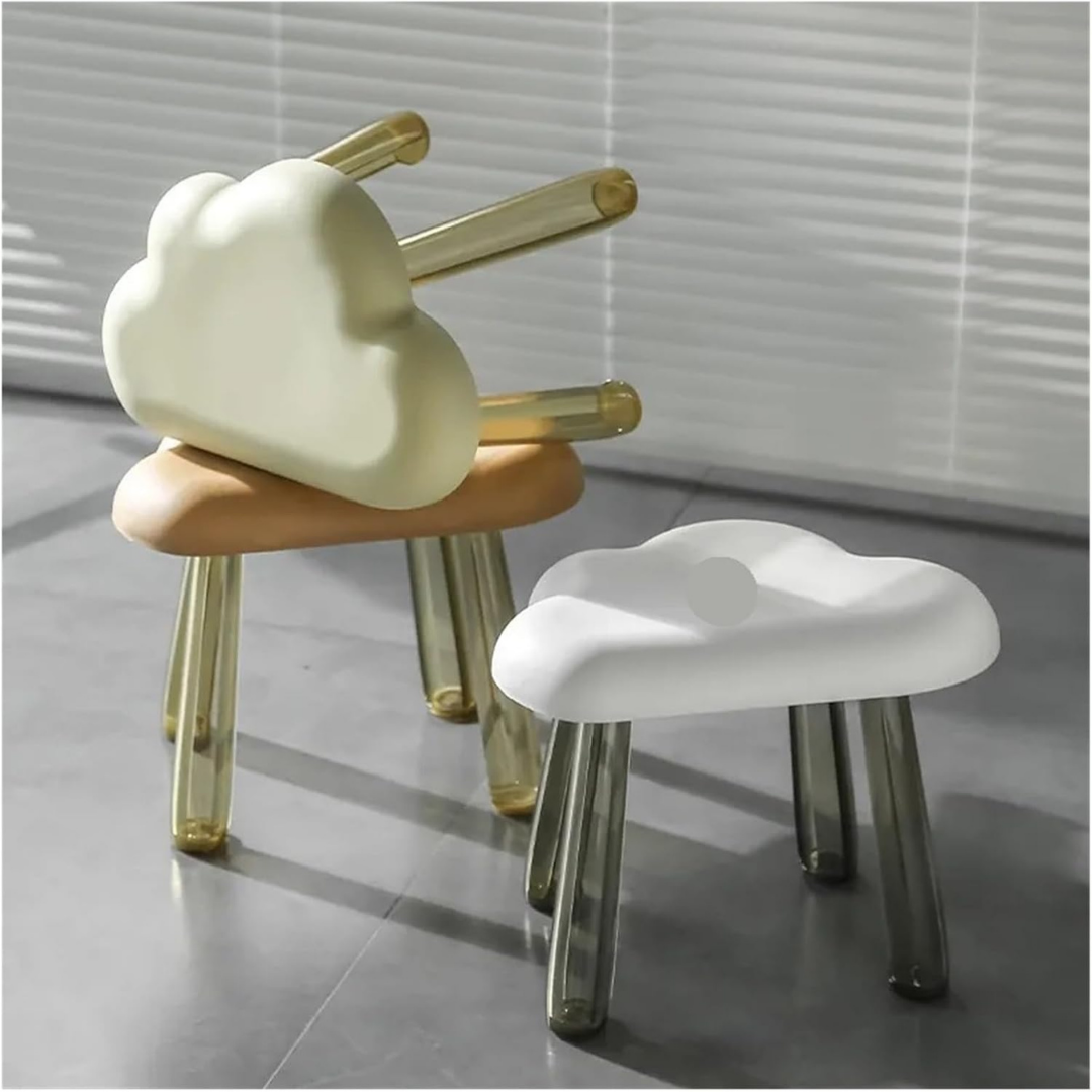 Homero Kids Cloud Shape Lightweight Transparent Leg Design Stool