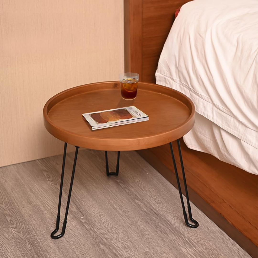 Heavy-Duty Multipurpose Foldable Metal Leg Wooden Table