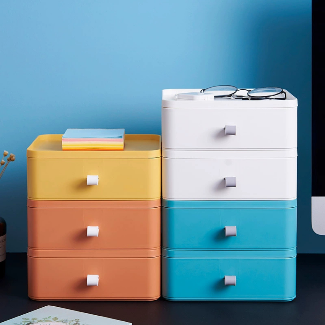 HOMERO Multipurpose Stackable Drawer Storage Organizer Box