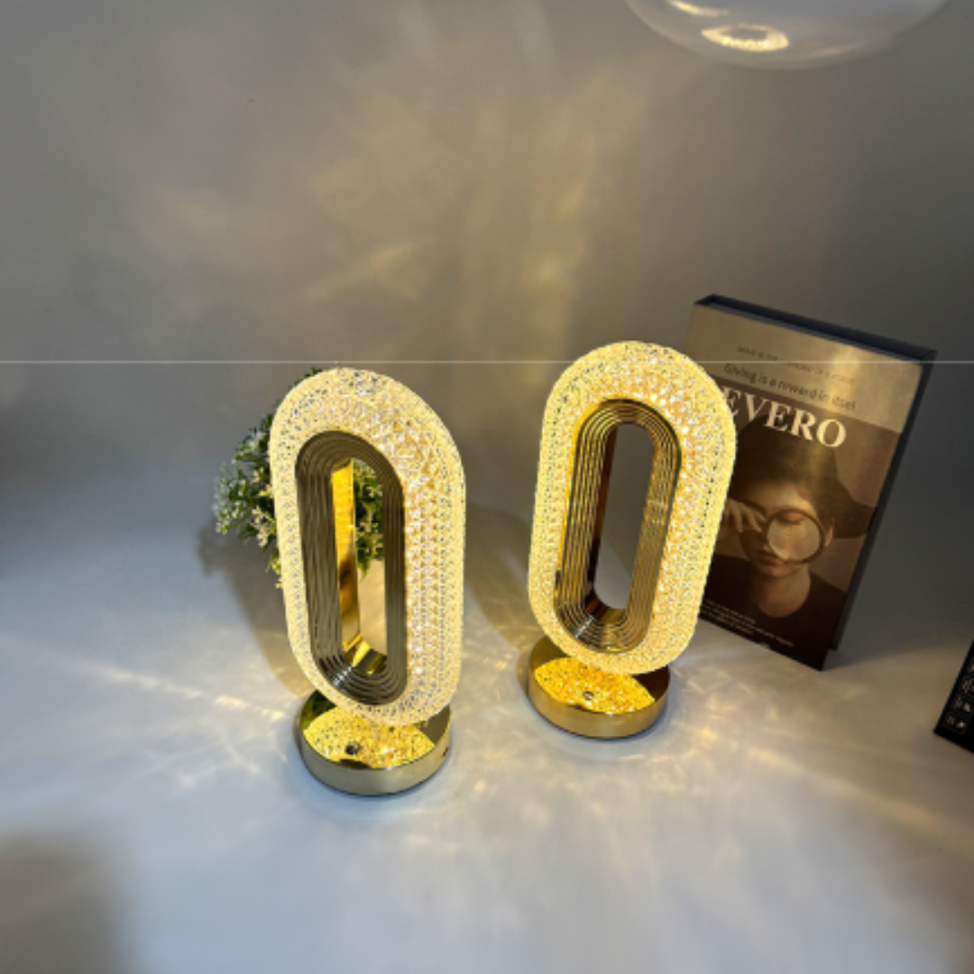 Homero Romantic Crystal Table Lamp Touch Control USB Rechargeable Gold Finish