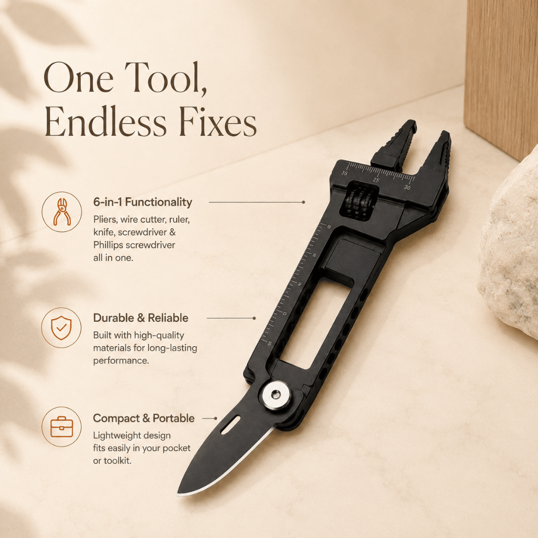 Homero 6 in 1 Multitool Stainless Steel Wrench