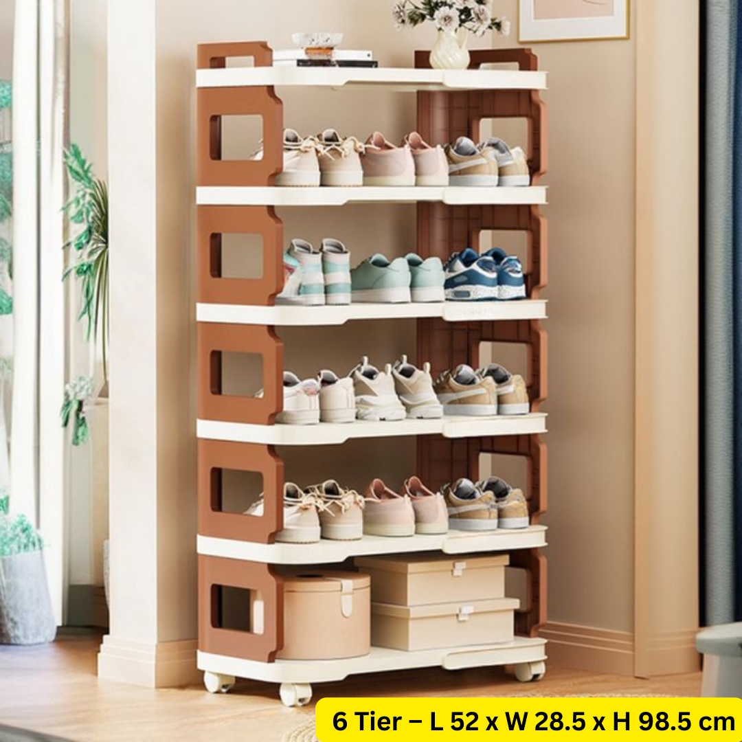 Homero Multipurpose Multi-Layer Shoe Rack With Wheels