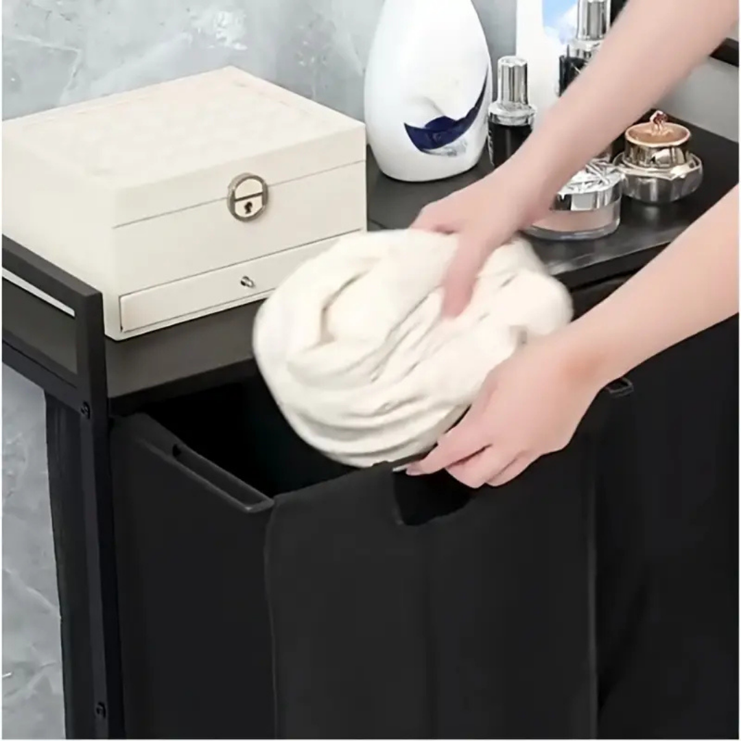 HOMERO Laundry Hamper Organizer with Shelf Dividers Removable Bags