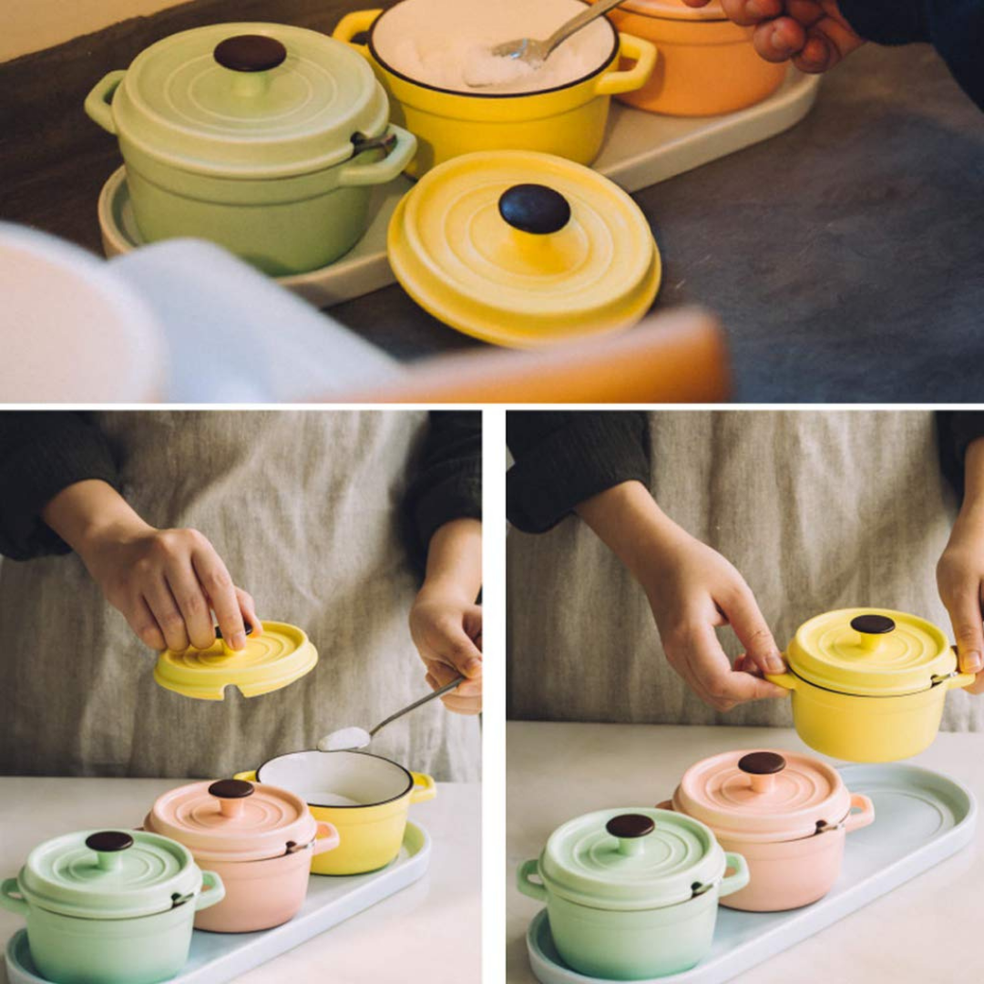 HOMERO Elegant Creative Multi-Purpose Ceramic Spice Jar Set with Tray