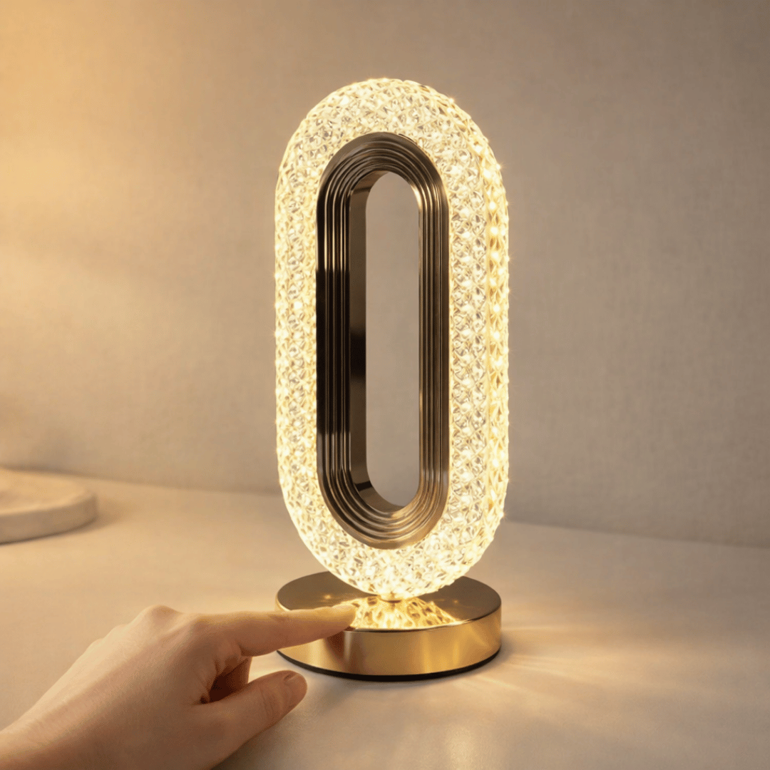 Homero Romantic Crystal Table Lamp Touch Control USB Rechargeable Gold Finish