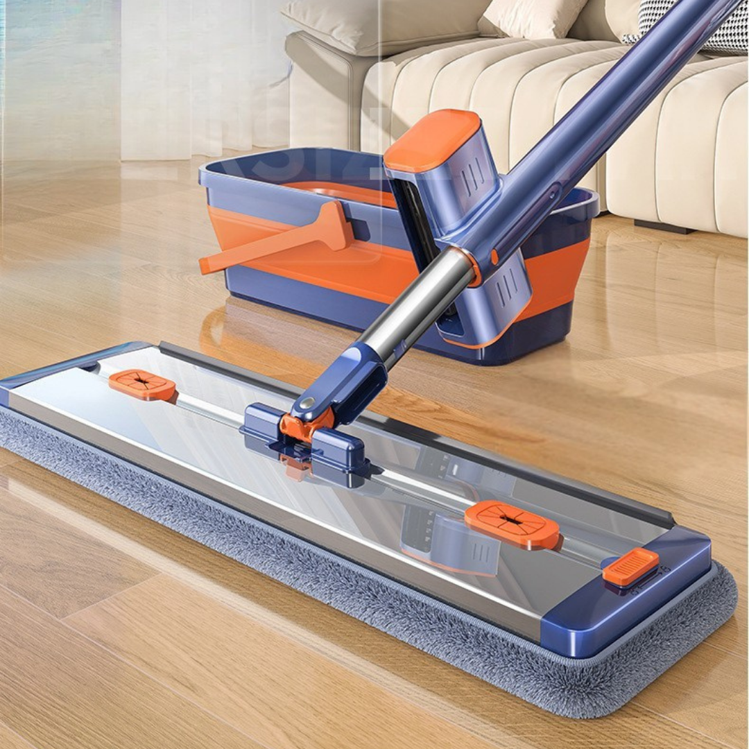 Hands-Free Flat Floor Mop Aluminum Alloy Panel
