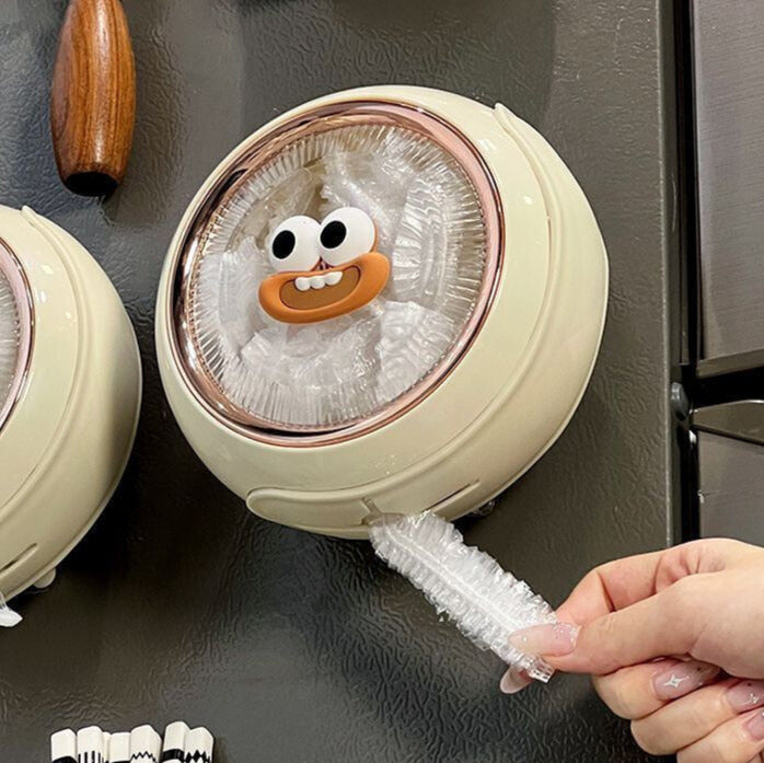 Cute Wall Suction Cup Mounted Kitchen Film Dispenser