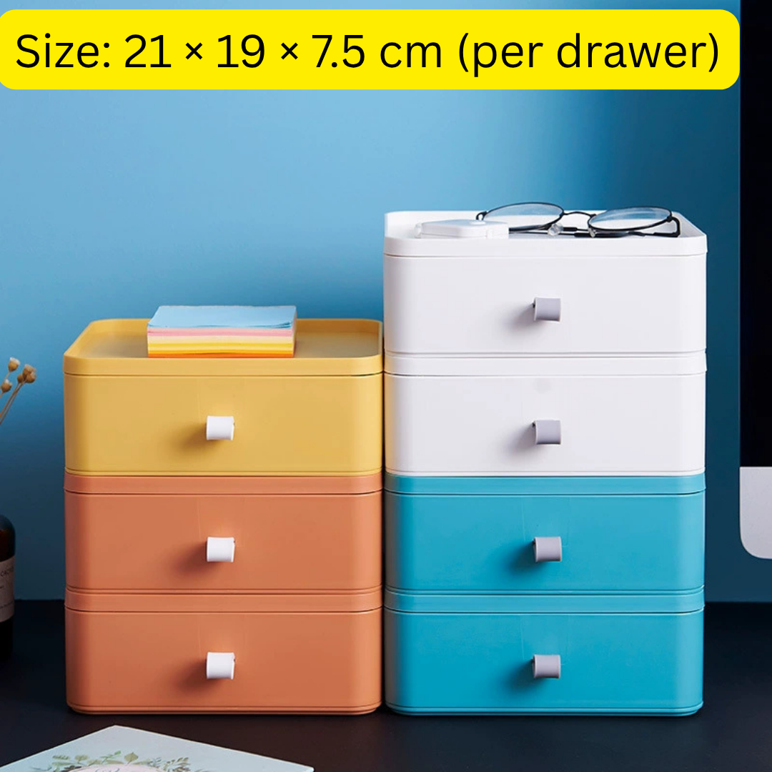 HOMERO Multipurpose Stackable Drawer Storage Organizer Box