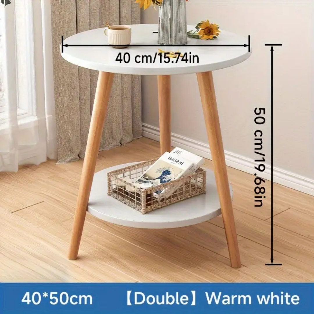 Homero Nordic Elegant Double Layer Wooden Coffee Table