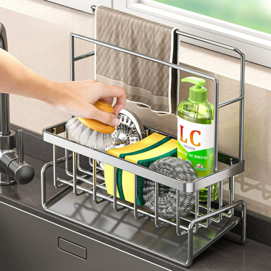 Homero Multi-Purpose Space-Saving Carbon Steel Sink Drain Rack