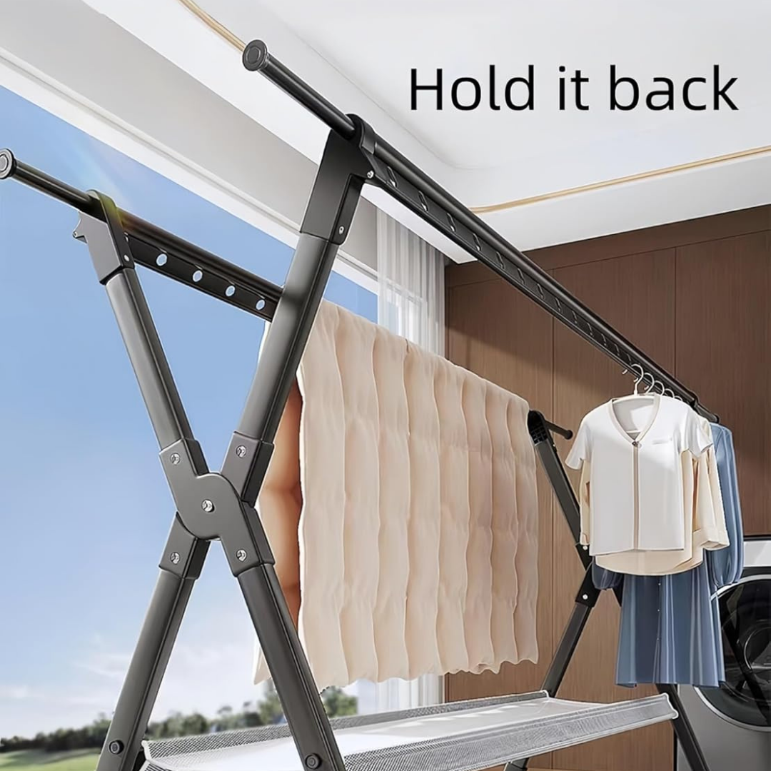 HOMERO Easy Foldable Stainless Steel Expandable Clothes Drying Rack - 2.5m