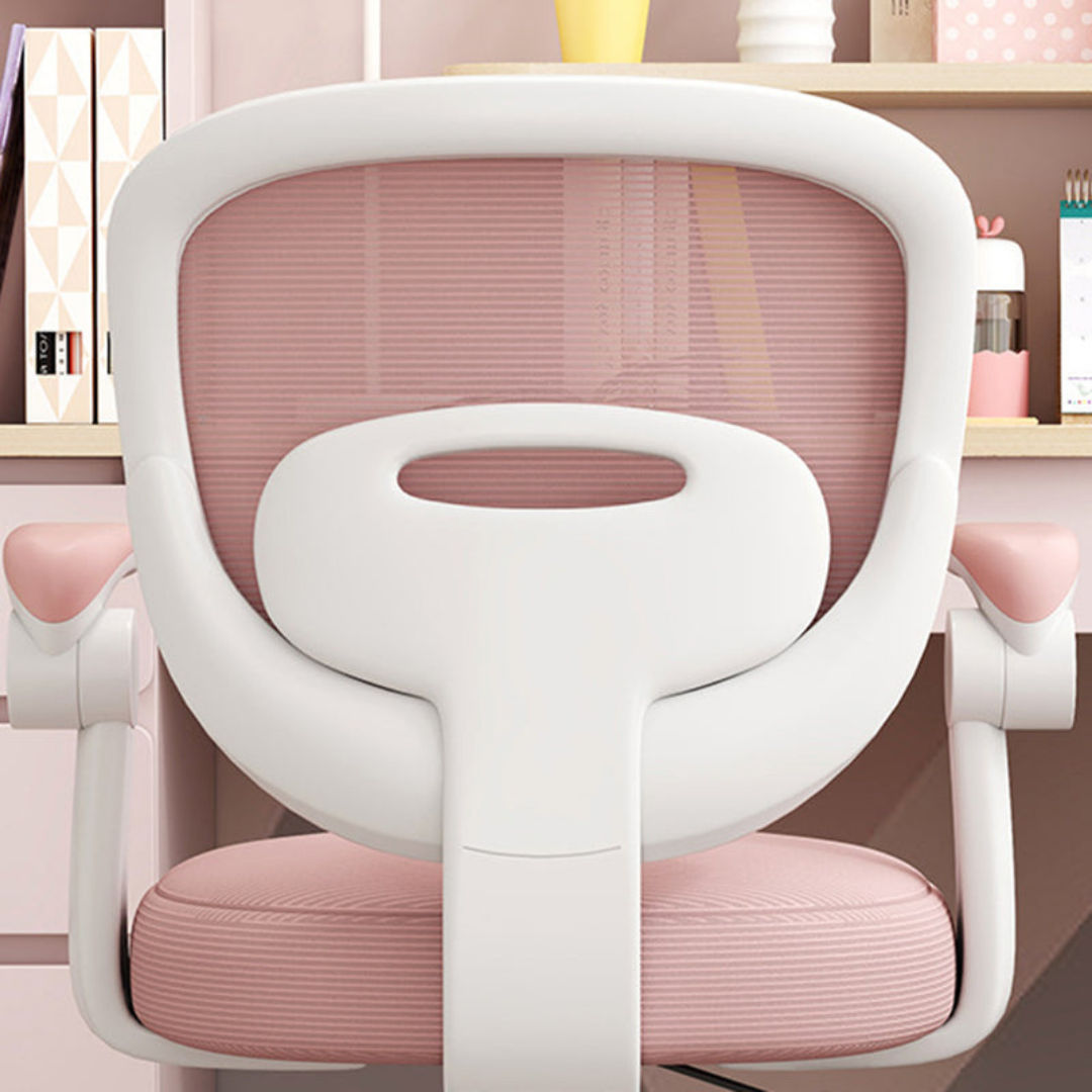HOMERO Mesh Comfort Adjustable Height Ergonomic Study Chair (Pink)