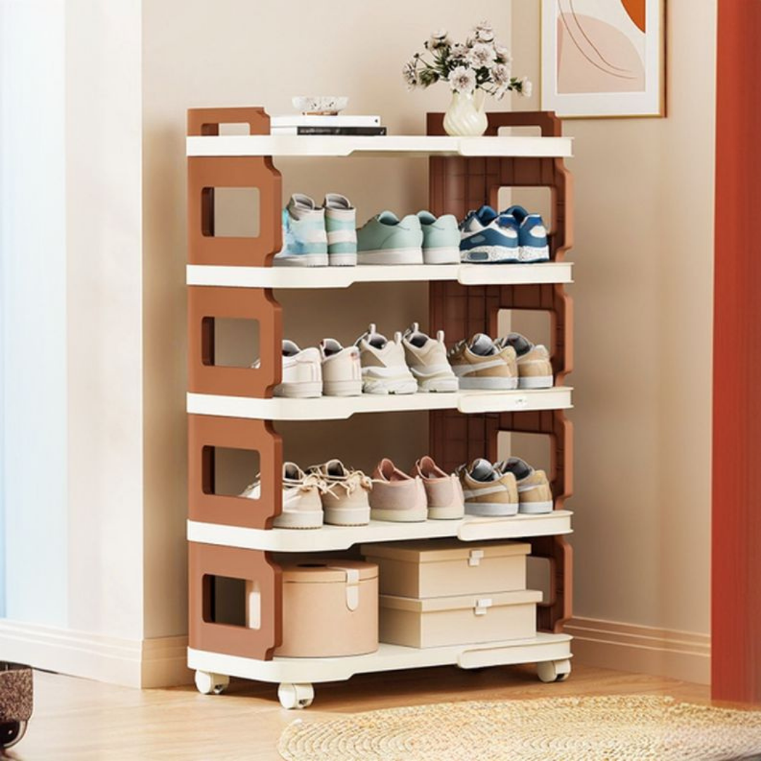Homero Multipurpose Multi-Layer Shoe Rack With Wheels