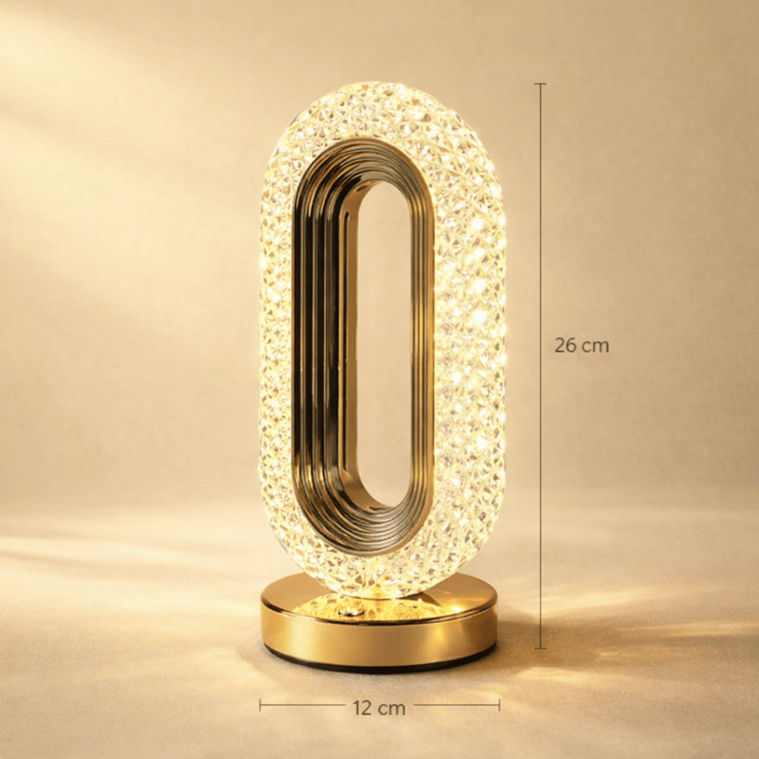 Homero Romantic Crystal Table Lamp Touch Control USB Rechargeable Gold Finish