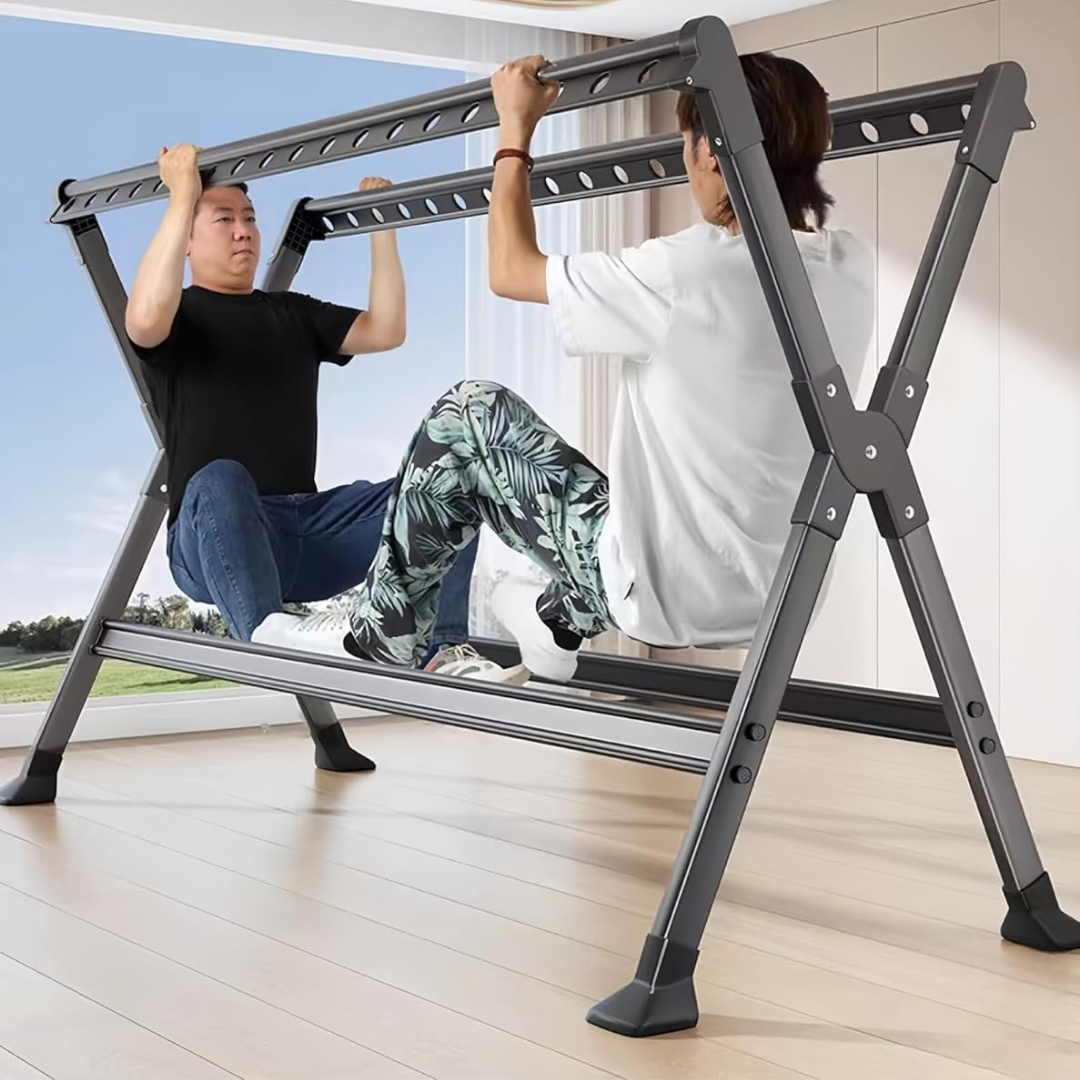 HOMERO Easy Foldable Stainless Steel Expandable Clothes Drying Rack - 2.5m