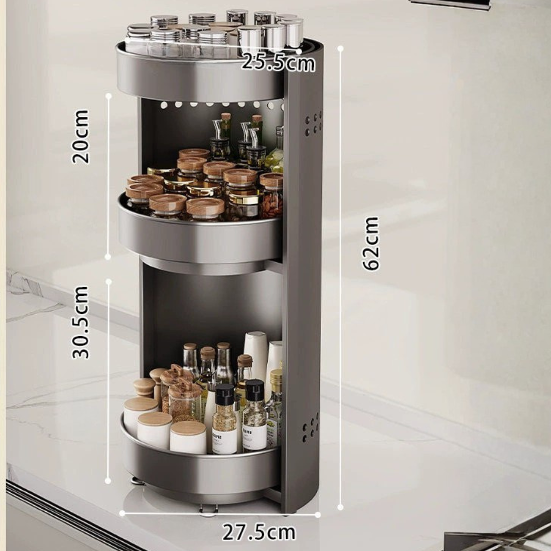 Multi-Use 360 Degree Rotating Carbon Steel Spice Rack