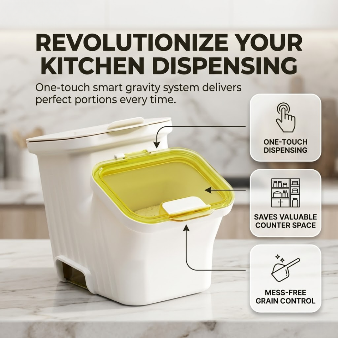 Double Lid  Large Capacity Food Storage Container - 10kg Capacity