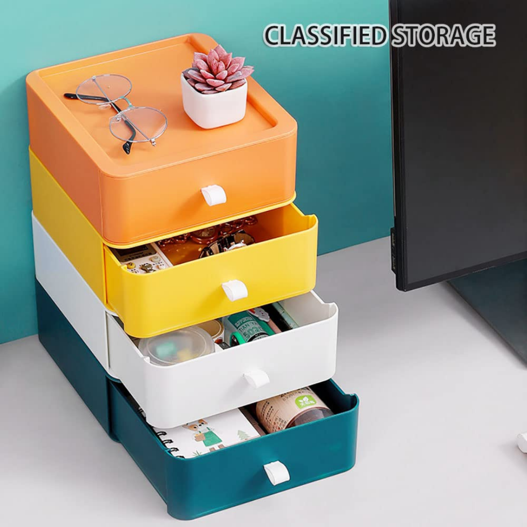 HOMERO Multipurpose Stackable Drawer Storage Organizer Box