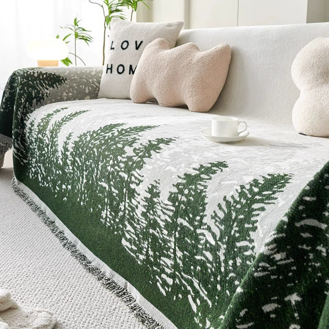 Aesthetic Tree Pattern Soft Chenille Fabric Soft Sofa Cover