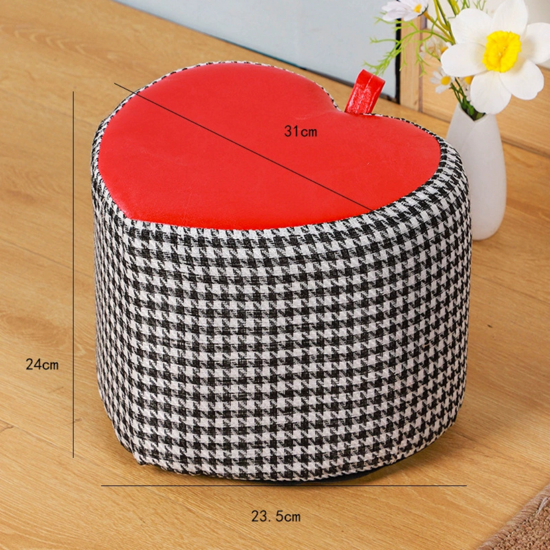 Homero Heart Shaped Lightweight Durable Soft Cushion Foot Stool (Yellow)