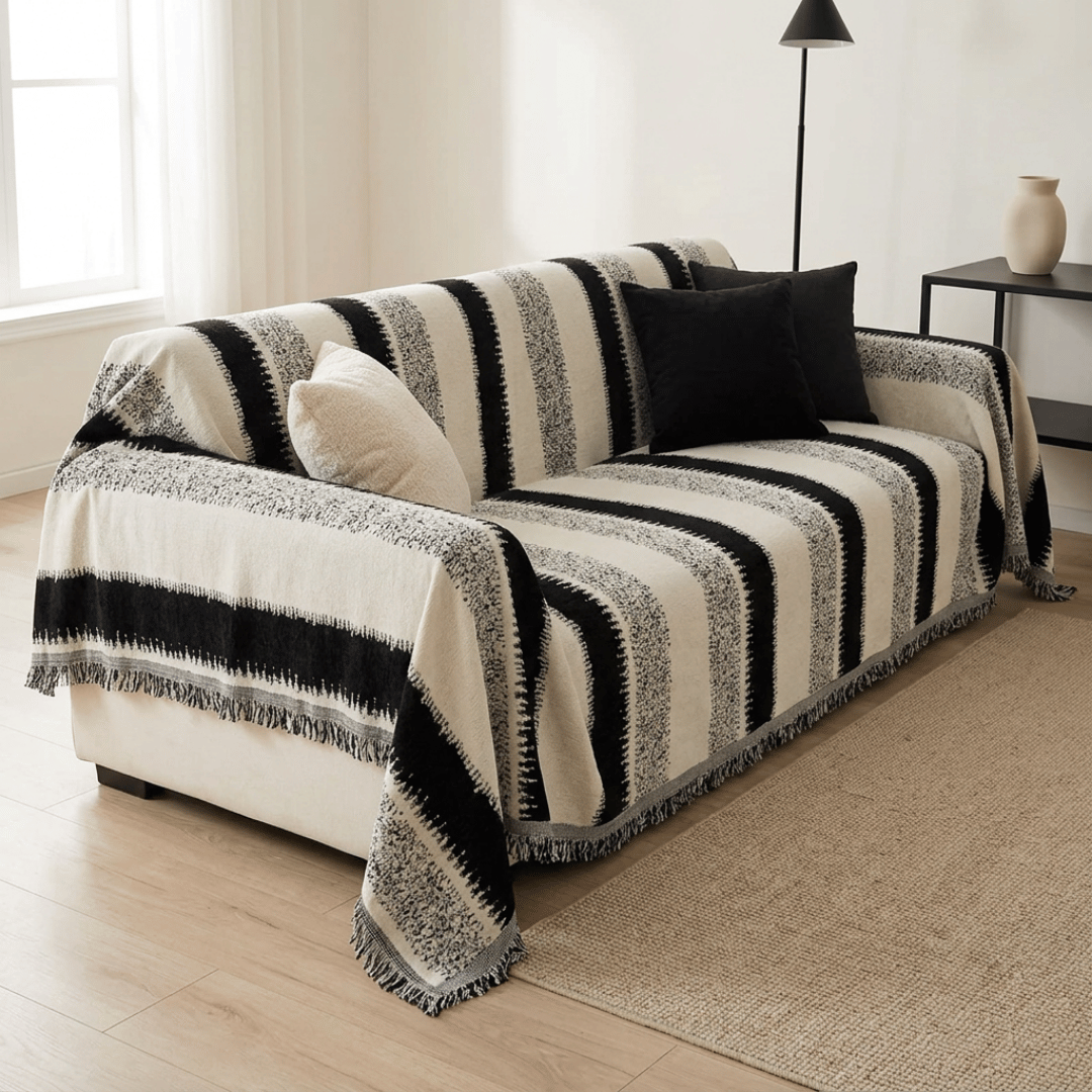 Premium Chenille Fabric Reversible Sofa Throw Cover