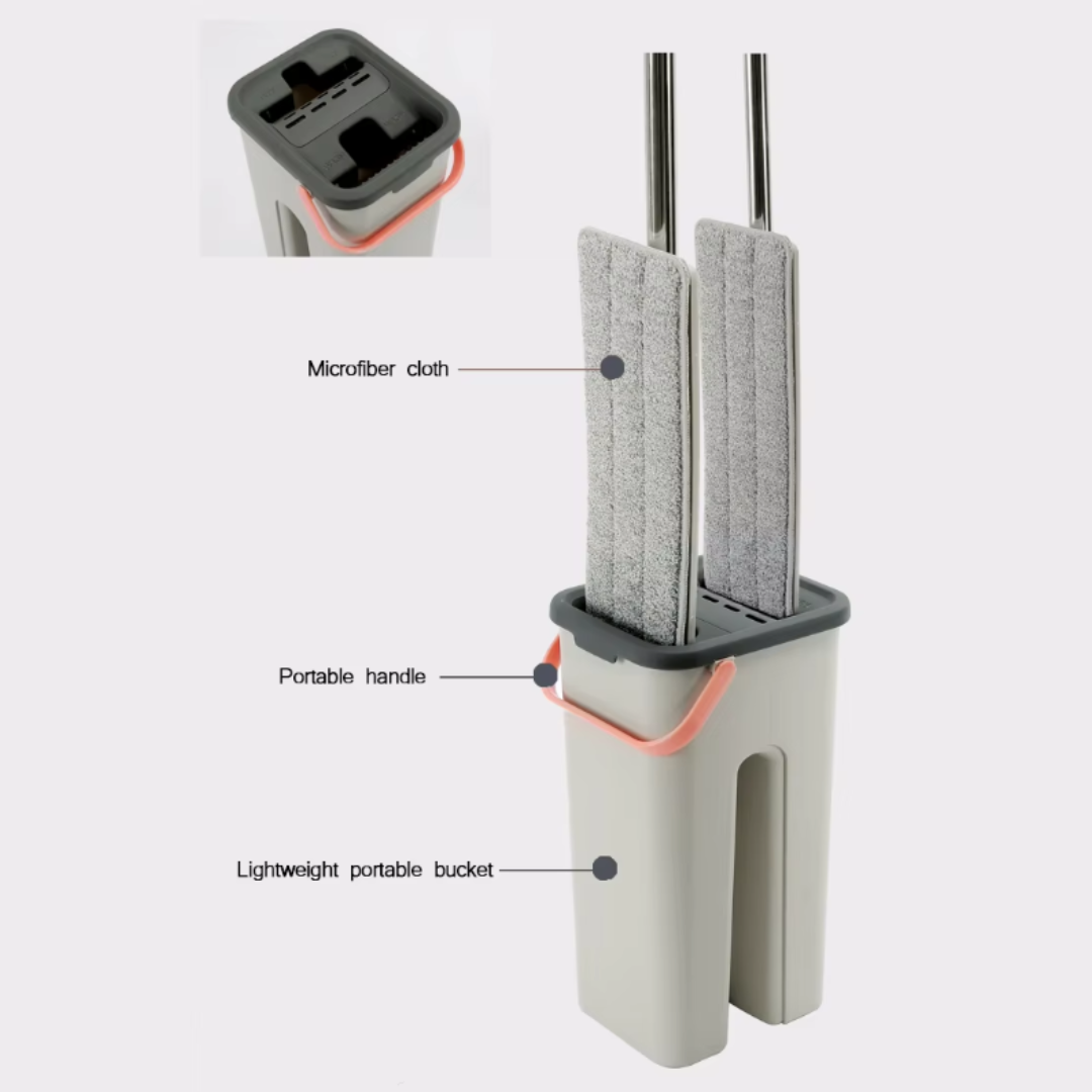 HOMERO Heavy Quality Floor Mop with Bucket Flexible 360° Smart Cleaning System